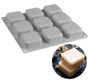 중국 공장 좋은 품질 쉬운 청소 9 캐비티 실리콘 산업 비누 금형 럭스 Diy 비누