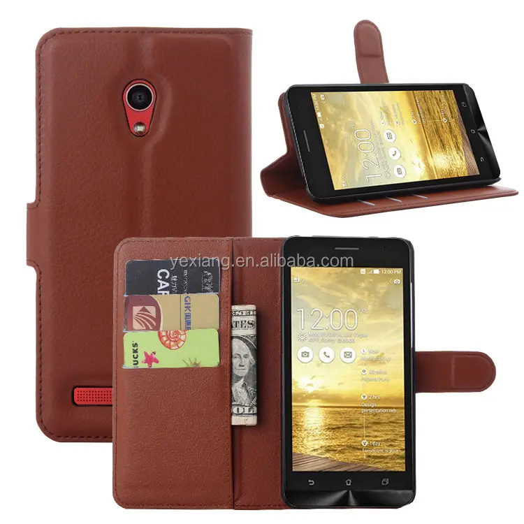 Lật Da Chống Rung Bìa Trường Hợp Điện Thoại Wallet Trường Hợp Đối Với ASUS Zenfone 5 Lite cover quay lại