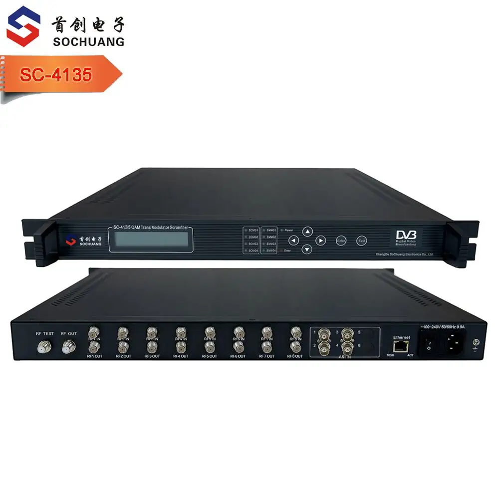 SC-4135 CATV Attrezzature/DVB Digitale di Trasmissione/DVB Transmodulator/8 Transponder per 4 QAM multiplexer scrambler trans-modulatore