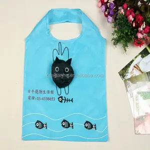 New Competitive Price Animal Shaped Sky Blue Nylon Foldable Shopping Bag for Ladys Gift