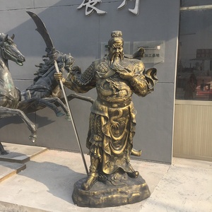 Cina scultura in bronzo all'aperto Fengshui bronzo antico Guangong statua in vendita - Product Image 3