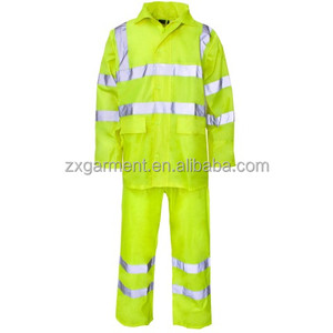 Polyester/PVC <span class=keywords><strong>Hi</strong></span> <span class=keywords><strong>VIS</strong></span> Áo Mưa Áo mưa không thấm nước mưa tổng thể khả năng <span class=keywords><strong>hi</strong></span>ển thị cao Áo Khoác Phản quang làm việc quần áo - Product Image 1