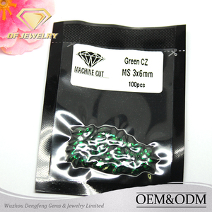 Wuzhou al por mayor marquise <span class=keywords><strong>verde</strong></span> esmeralda cz <span class=keywords><strong>piedra</strong></span> preciosa - Product Image 2