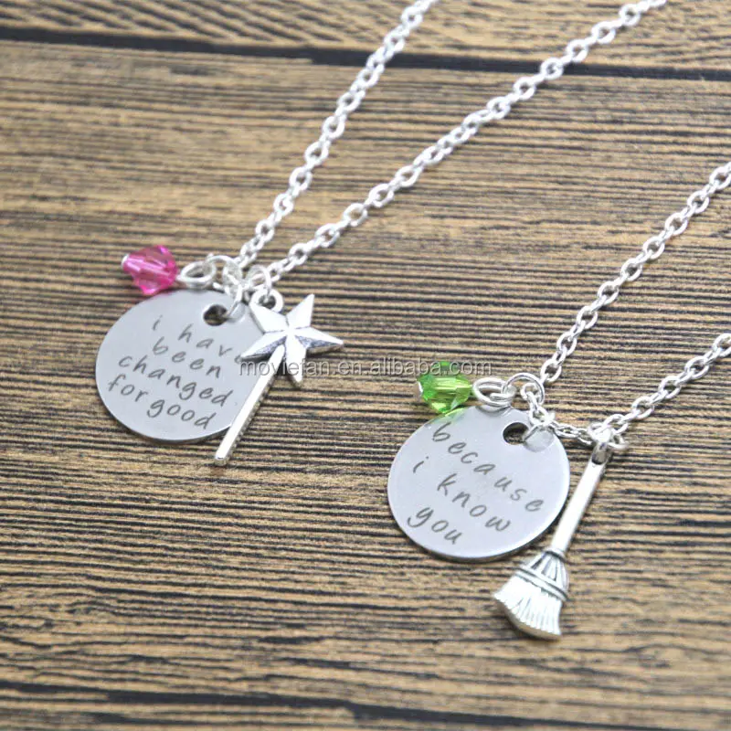 Beste vriend kettingen wicked muzikale sieraden veranderd voor goede omdat Ik wist u zus ketting set tovenaar van Oz