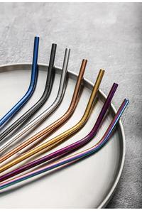 Top người bán 2025 tái sử dụng thép không gỉ ống hút với bàn chải 5 cái Bộ của sinh thái thân thiện thép không gỉ uống rơm với trường hợp - Product Image 5