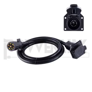 7Way Trailer Extension Cord Wire 7 Pin Connector Plug for RV Blade Socket Connects Lights from Trailer