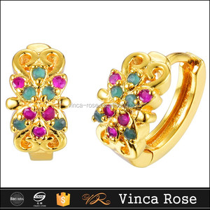 Simétrica flores <span class=keywords><strong>pendiente</strong></span> de oro joyería al por mayor de vietnam - Product Image 1