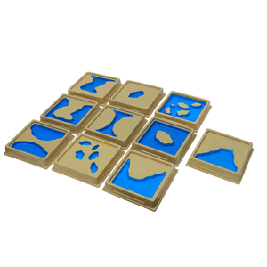 Aula <span class=keywords><strong>preescolar</strong></span> bebé geografía los niños juguetes educativos juguete de Montessori de la tierra y el agua forma bandejas - Product Image 4