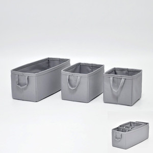 Boîte de rangement carrée en carton et polyester avec couvercle Solution organisationnelle pratique - Product Image 5