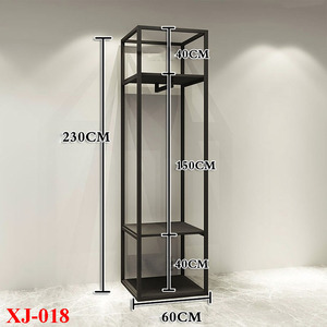 XINJI Cao Cấp Cửa Hàng May Mặc Cửa Hàng Treo Tường Kệ Thời Trang Đơn Giản Màu Đen Quần Áo Bằng Kim Loại Bán Lẻ Hiển Thị Giá - Product Image 6