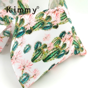 Moño para el Cabello KIMMY KM-18123 Extra Grande de 8 Pulgadas, Estilo Deportivo, de Poliéster Grosgrain con Diseño de Cactus, Impresión Personalizada - Product Image 3