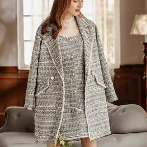 Cappotti lunghi doppiopetto da donna moda invernale a maniche lunghe a maniche lunghe - Product Image 1