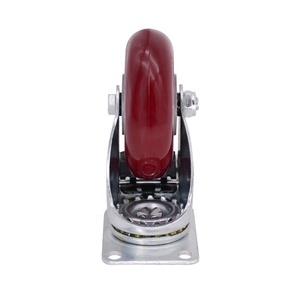 איכות גבוהה עמיד 4 "פו/pvc תעשייתי גלגלים caster אוניברסלי עם חומר בלם טיפול חלקים ציוד - Product Image 3