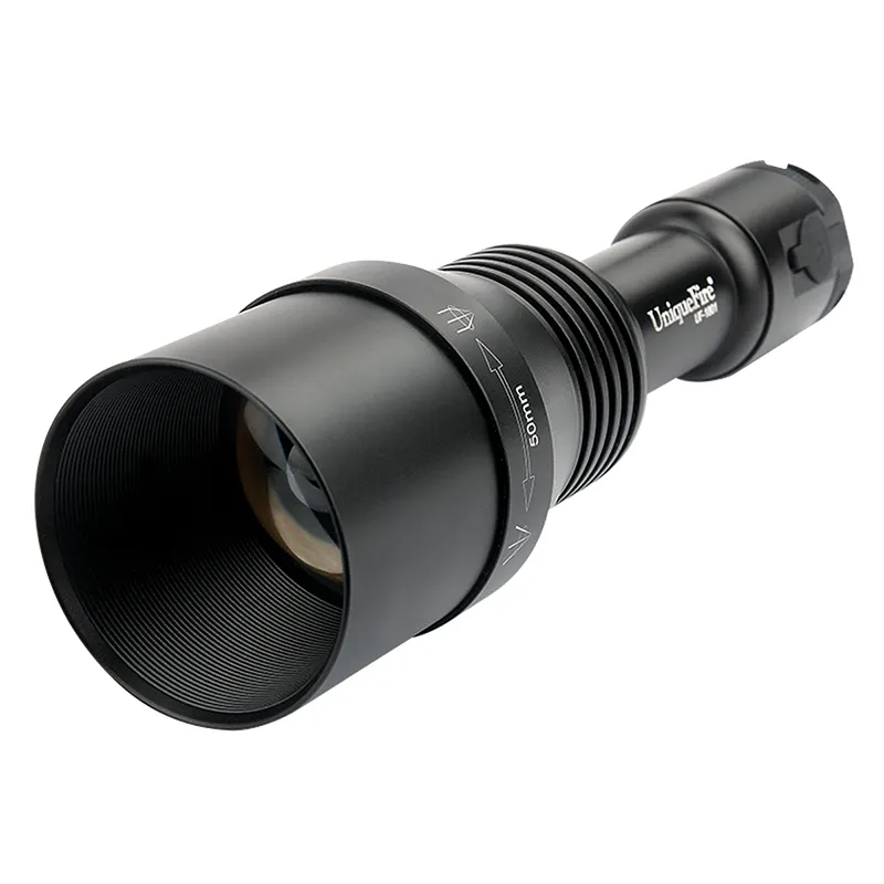 UniqueFire-linterna de luz infrarroja con Zoom de enfoque rápido, 1801, 50mm, 850nm, led de caza, linterna ir