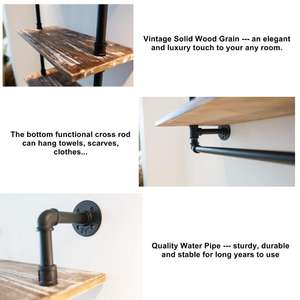 <span class=keywords><strong>DIY</strong></span> الصناعية الحديد العتيقة الزخرفية جدار الأنابيب المعدنية رفوف تخزين خزانة أنابيب جدار جبل رف رف جدار رف كتب - Product Image 5