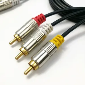 Premium 3 RCA To 3 RCA Male To Male Audio Video AV Cable VCR DVD