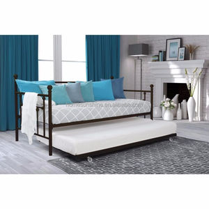 Easy — lit de jour en métal avec caddie, lit traditionnel en Bronze enroulé, couchage de chambre à coucher - Product Image 1