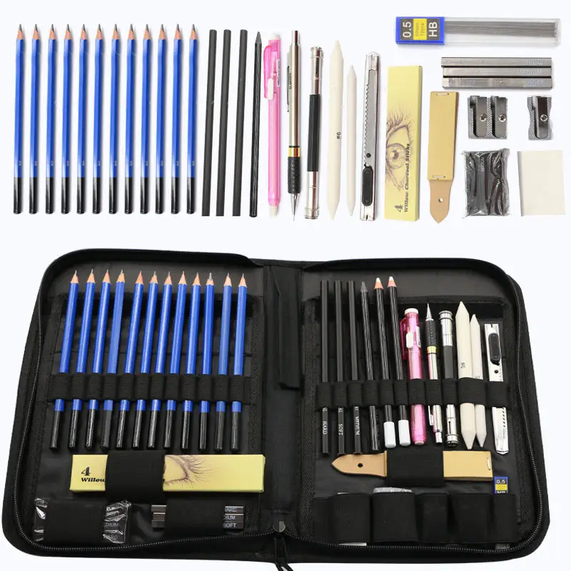 Профессиональные художественные карандаши Bview для рисования, 40 шт., набор карандашей для рисования для художников и начинающих