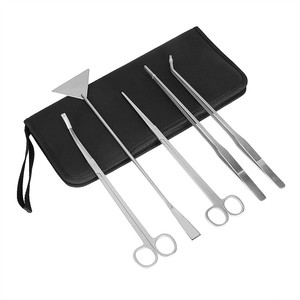 Pinzas de acero inoxidable para acuario, juego de herramientas para plantas acuáticas, tijeras, espátula, 5 herramientas con <span class=keywords><strong>funda</strong></span> - Product Image 6