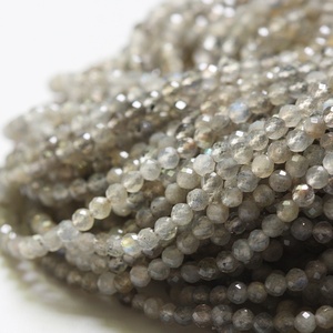 Commercio all'ingrosso naturale piccolo piccolo Rondel 2mm 3mm 4mm Labradorite perline sfaccettate pietra per la creazione di gioielli - Product Image 3