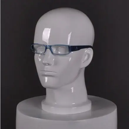 Xongxinji — Mannequin de tête blanche à brillance pour homme, présentoir de lunettes de soleil, réaliste