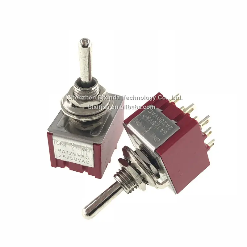 Red toggle switch MTS-303 Rocker switch 9 feet 3 files miniature power switch 6A125VAC/2A250VAC