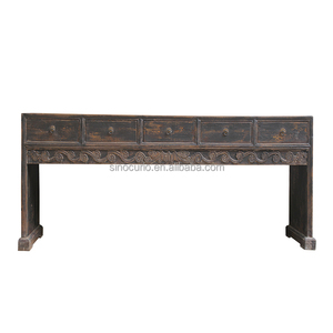 العتيقة النمط الصيني طويلة أدراج خشب معاد التدوير دخول قاعة الجدار طاولة وحدة التحكم - Product Image 3