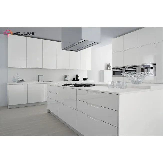 Современные высококачественные кухонные шкафы с белым блеском в австралийском стиле 2 pac на продажу