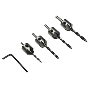 Ba Nhọn Chế Biến Gỗ 4Pc Mũi Khoan Khoan Khoan Lổ Bit Mộc Chamfering Hướng Dẫn Bit Tốc Độ Cao Thép Bit - Product Image 2