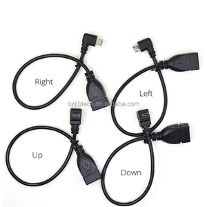 Fabbrica Custom 20CM Micro <span class=keywords><strong>USB</strong></span> OTG cavo in rame PVC giacca da <span class=keywords><strong>maschio</strong></span> a <span class=keywords><strong>femmina</strong></span> di estensione con 90 gradi e treccia di schermatura - Product Image 1