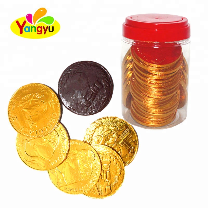25 г, большая золотая монета, конфеты с шоколадными монетами в банке
