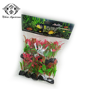 10 pièces/paquet Petites plantes vertes artificielles, faux arbre, herbe de simulation pour aquarium de bureau, aquarium de poissons - Product Image 4
