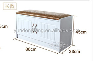Moderno scarpiera in legno panca ottomana ingresso corridoio bianco scarpiera con sedile - Product Image 4
