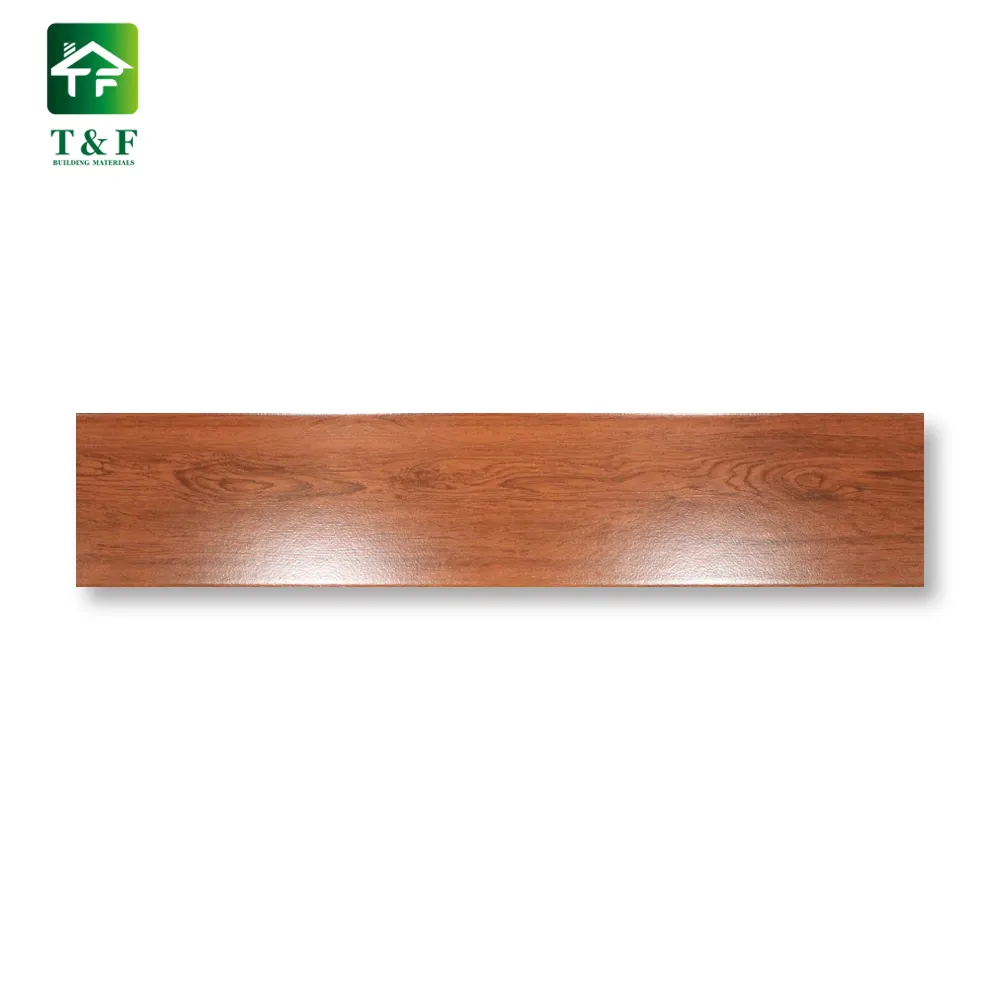 150 X 800 10.5mm Thickness Brown Color Plain Bright Printing Ceramic Wall Tile Outdoor Wood Plank Look Ceramic Tile