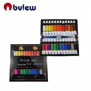 Kit de peinture en acrylique pour artiste, 24 couleurs, Amazon tendance, 3 pinceaux gratuits