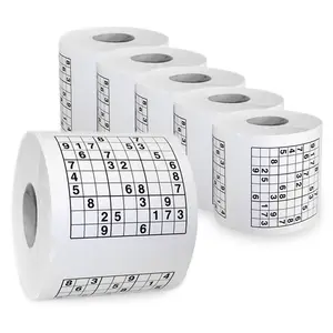 Fábrica Atacado Personalizado 3ply Engraçado Sudoku Jogo Novidade Impresso Papel Higiênico