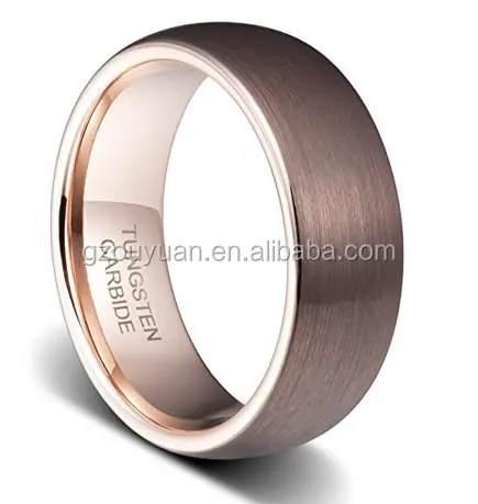 6MM vakaart carbure de tungstène wedding band anneau enfants brun or rose