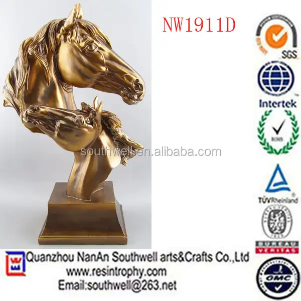 Artículo de decoración para el hogar, cabezal de caballo de modelo de resina personalizado, gran oferta