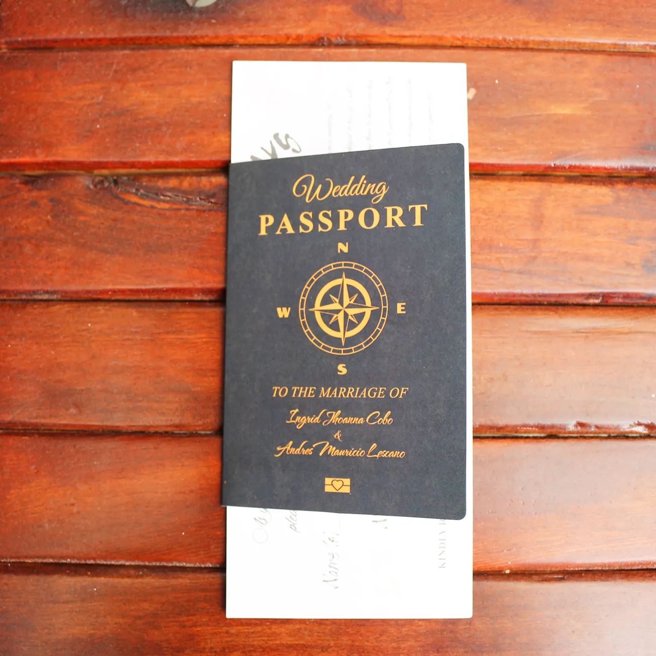 หนังสือเดินทางงานแต่งงานการ์ดการออกแบบ Boarding Pass