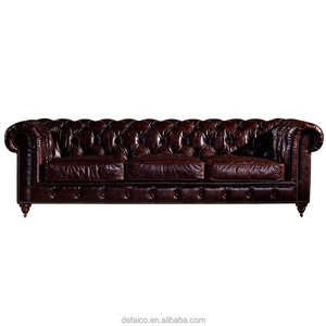 Divano in Pelle Stile <span class=keywords><strong>Antico</strong></span> per Soggiorno DC042# <span class=keywords><strong>Arredamento</strong></span> da Foshan - Product Image 2