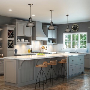 أفكار تصميم خزائن مطبخ فاخرة مخصصة من اللاكيه مع جزيرة - Product Image 3
