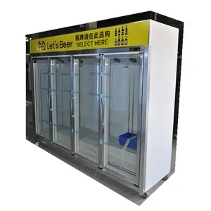 4-Door Commercial Bulk Beverage Milk Coffee Juice Cooler