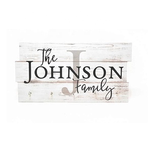Signe de nom de <span class=keywords><strong>famille</strong></span> en bois personnalisé signe de support de support de clé de mur en bois rustique - Product Image 5