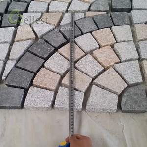 Plaques en granit sur maille en éventail pour peinture de patio, de couleur beige, gris, rustique, jaune, mixte, coloré - Product Image 2