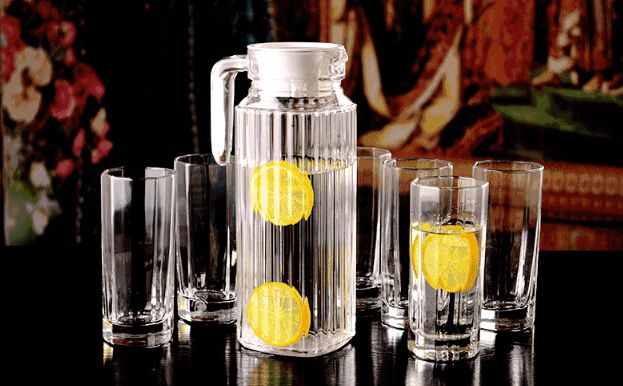 Glass Pitcher with Lid and Drinking Glasses SetPopular