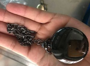Commercio all'ingrosso Liscio Luminoso Retrò doppia faccia nastro del Nero Della Catena Chiave Argento Romano orologio Da Tasca - Product Image 3