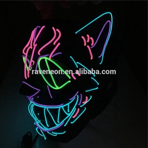 <span class=keywords><strong>Máscara</strong></span> de <span class=keywords><strong>Zorro</strong></span> Hecha a Mano con Cable Eléctrico de Plástico Personalizado con Iluminación LED, Impresión a <span class=keywords><strong>2</strong></span> Colores, Accesorios de Decoración de Cosplay para Halloween - Product Image 4