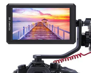 FEELWORLD F6 4k摄像机-顶部lcd显示器5英寸hdmi显示器，带倾斜臂和电源输出