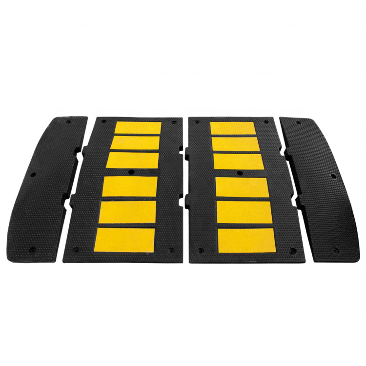 Roadway street residential garage driveway Heavy duty traffic safety speed reducer Rubber road ramp speed bump