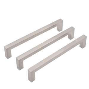 Poignée de porte d'armoire en alliage de zinc en laiton satiné massif poignées de meubles carrées pour armoire de cuisine chambre armoire hôtels - Product Image 6